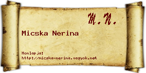 Micska Nerina névjegykártya